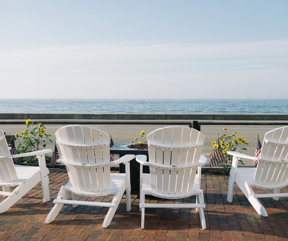 Contact & explore the beach house inn outdoor adirondack chairs looking at the ocean